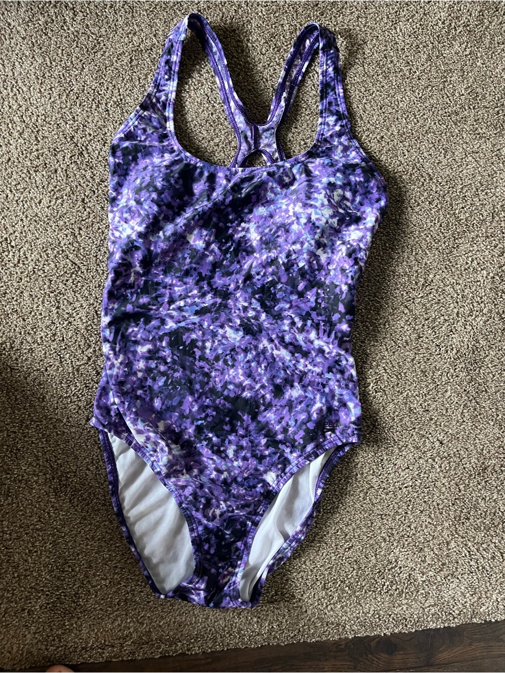 Speedw Purple Patterned One-Piece Swimsuit